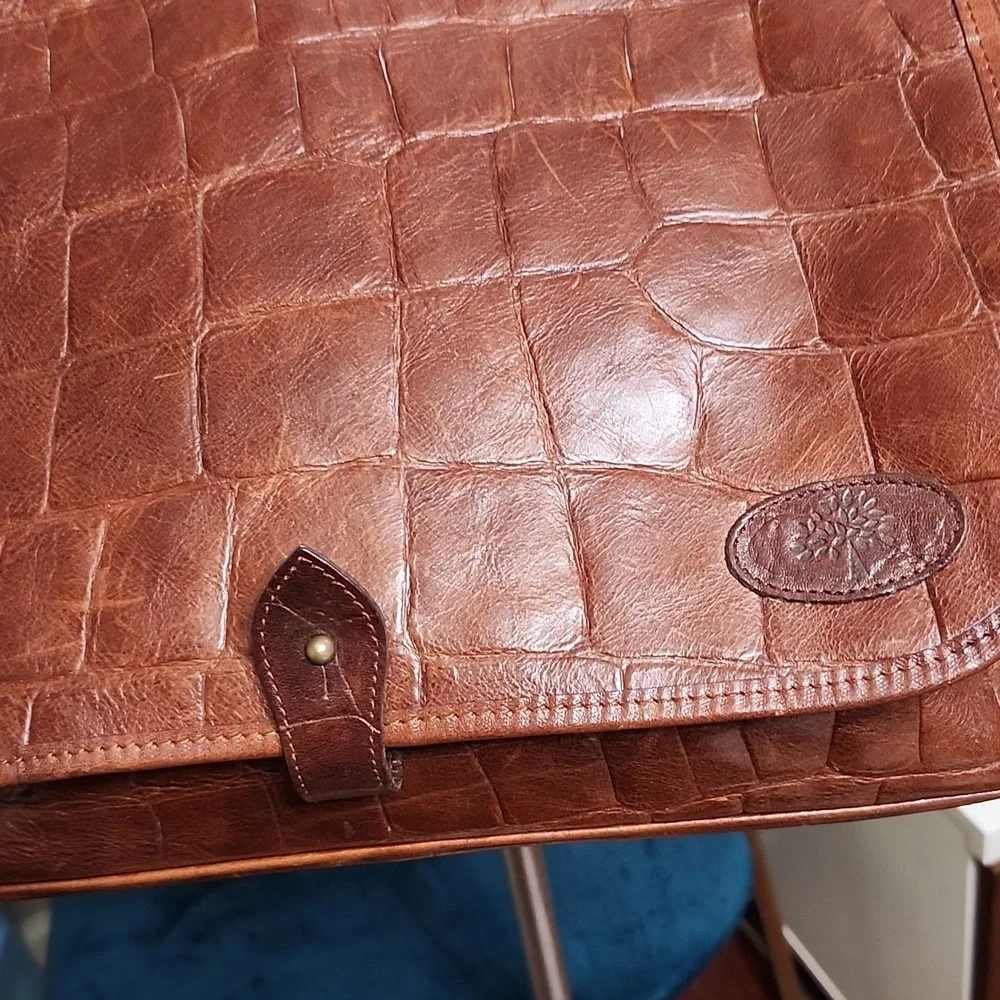 Mulberry Brown Leather Shoulder Bag Vintage Rare Luxury Made In England Xl